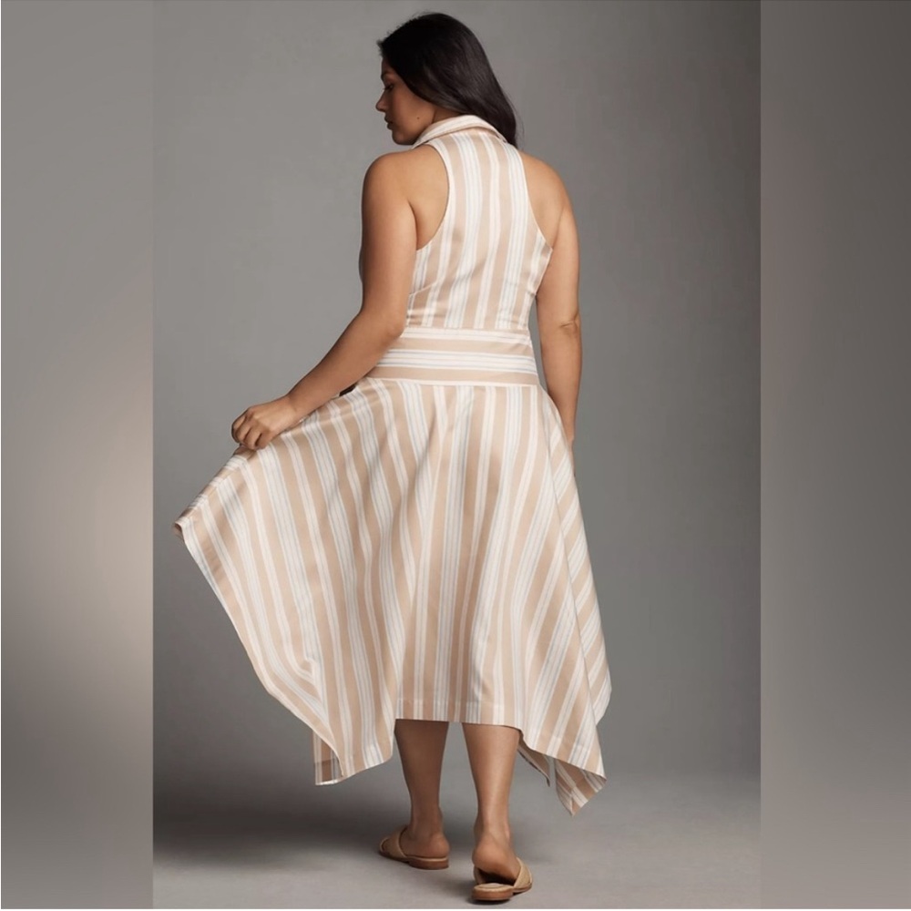 Anthropologie Maeve Asymmetrical Wrap Shirt Dress - Picture 3 of 11